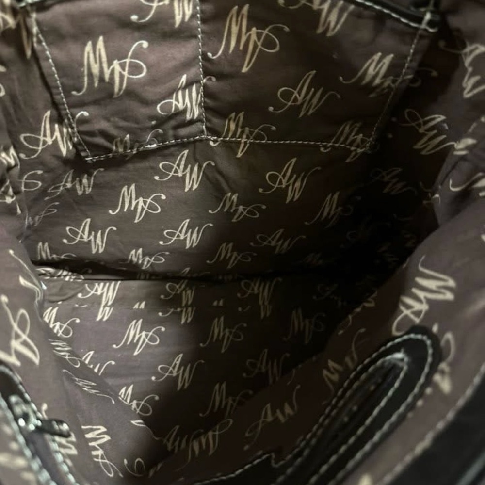 American West Brown and White Cowhide Leather Tote - Picture 3 of 3